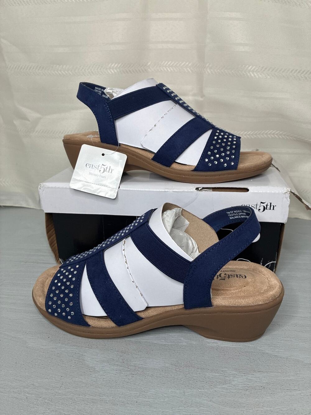 East 5th Indigo Strap Sandals Navy Womens Size 7M